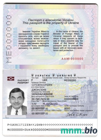 Ukraina paszport Wersja 2 przykład w formacie PSD